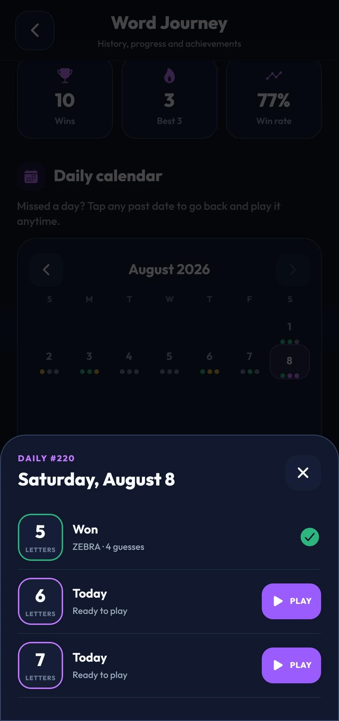 Wordly: Daily Word Puzzle Game screenshot