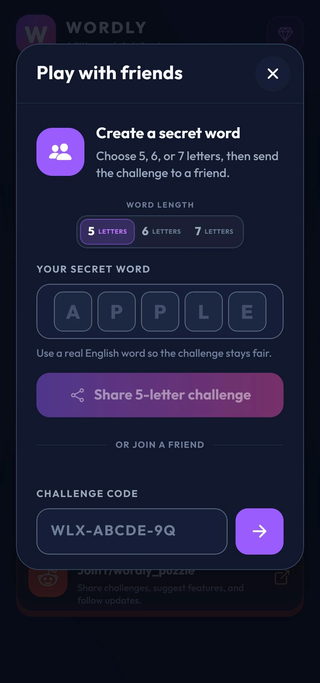 Wordly: Daily Word Puzzle Game screenshot